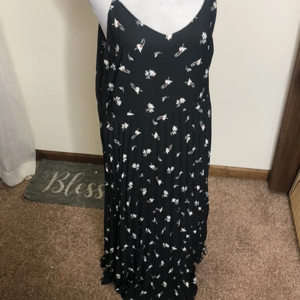 A new day black floral print pleated dress size XL - Picture 2 of 10